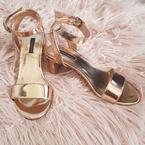 Townshoes rosegold strappy heels - Picture 2 of 6